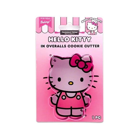 Hello Kitty Pink Signature Stainless Steel Overalls Cookie Cutter - Picture 1 of 3